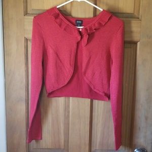 Holiday Editions Girls red sparkly holiday sweater